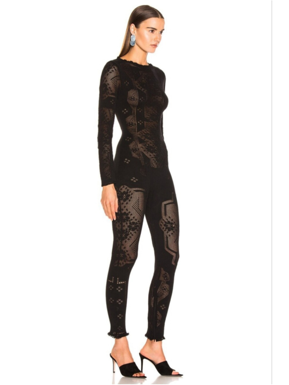 NWT $1250 ALBERTA FERRETTI Long Sleeve Jumpsuit Black IT 40 US 4 see description - Picture 2 of 8